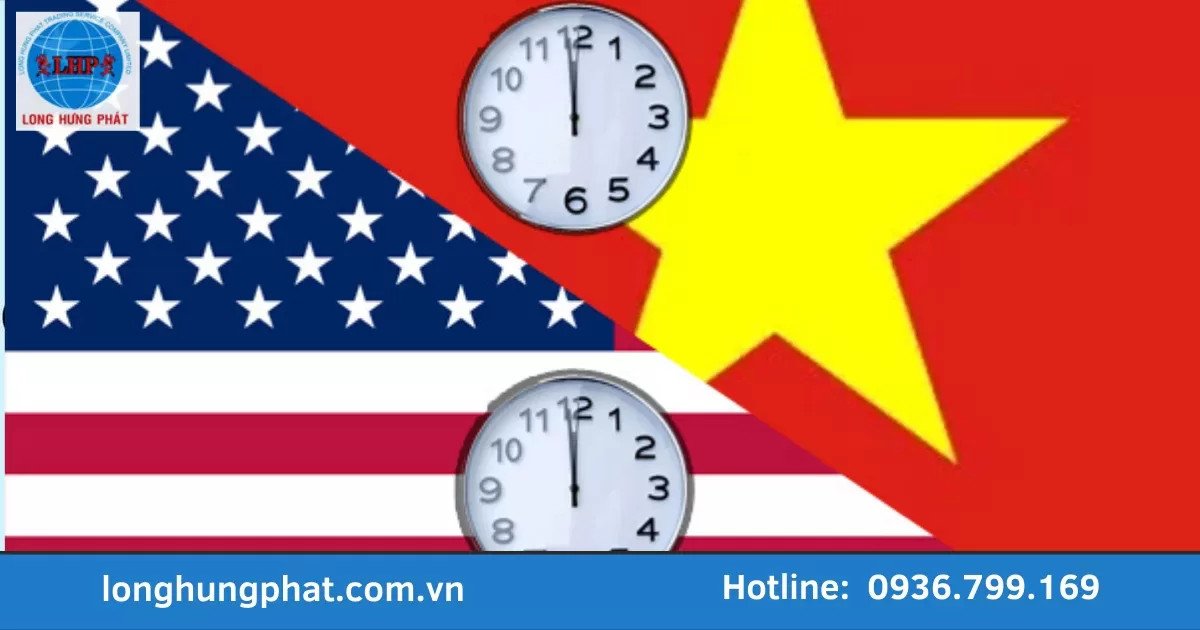 Minh họa chênh lệch múi giờ giữa Việt Nam và Mỹ