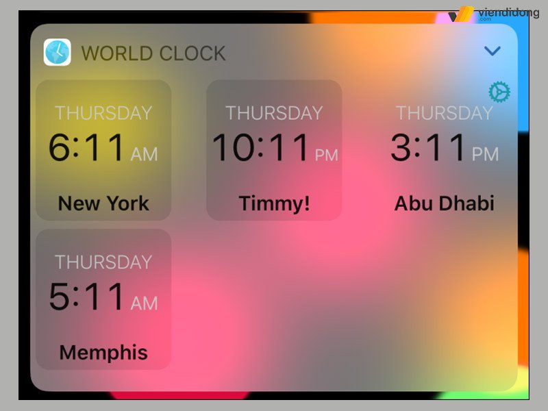 Múi giờ kỹ thuật số hiển thị đầy đủ ngày và giờ trên iPhone