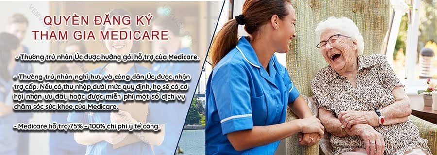 Người dân Úc hưởng lợi từ hệ thống bảo hiểm y tế Medicare, một quyền lợi định cư