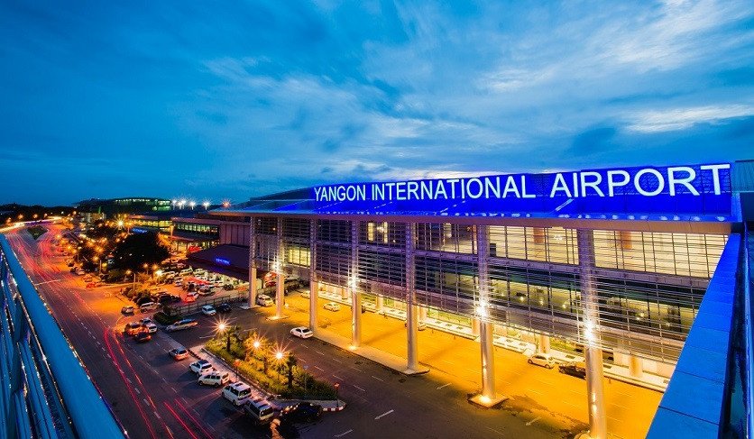Sân bay quốc tế Yangon RGN, điểm đến chính cho du khách tìm hiểu myanmar cách việt nam mấy tiếng bay.