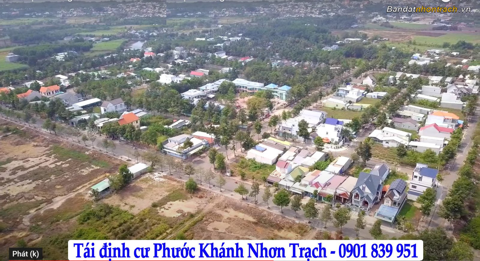 Toàn cảnh khu đất tái định cư Phước Khánh Nhơn Trạch đã hoàn thiện hạ tầng