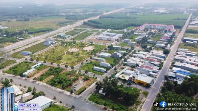 Toàn cảnh khu tái định cư Long Thọ Nhơn Trạch nhìn từ trên cao