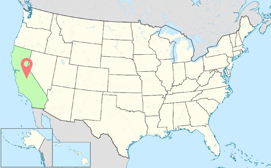 Vị trí địa lý của bang California trên bản đồ Hoa Kỳ, ảnh hưởng đến giờ địa phương California