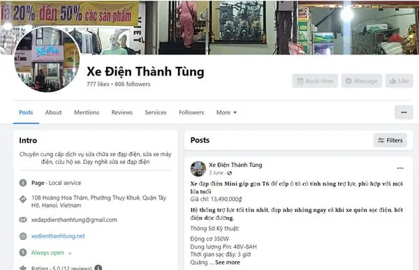 Fanpage Facebook Của Xe Điện Thanh Tùng Fanpage Facebook Của Xe Điện Thanh Tùng