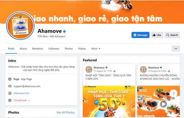 Fanpage Facebook Của Ahamove Fanpage Facebook Của Ahamove