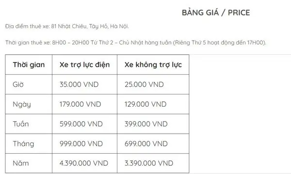 Cho Thuê Xe Đạp Điện Wiibike Hà Nội Cho Thuê Xe Đạp Điện Wiibike Hà Nội