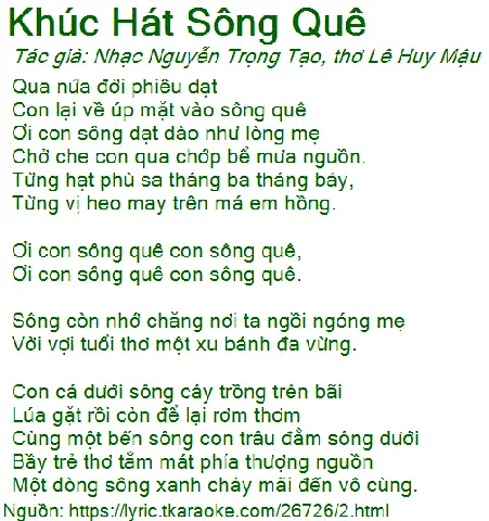 Lời Bài Hát Con Sông Quê: Nốt Trầm Ký Ức Quê Hương Lời Bài Hát Con Sông Quê: Nốt Trầm Ký Ức Quê Hương