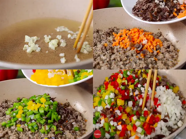 Bước 3xào Nhân Bánh