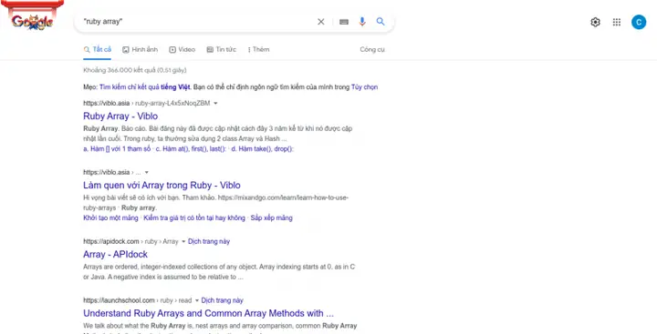 Tip 1: Dùng Dấu Ngoặc Kép “” Để Tìm Kiếm Từ Khóa Nằm Trong Đó Theo Một Trật Tự Chính Xác