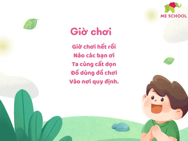 20. Bài Thơ Hay Cho Bé 3 Tuổi: Giờ Chơi 20. Bài Thơ Hay Cho Bé 3 Tuổi: Giờ Chơi