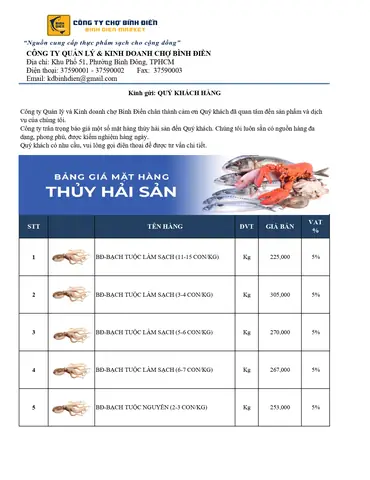 Giá Hải Sản Chợ Bình Điền Hôm Nay Giá Hải Sản Chợ Bình Điền Hôm Nay