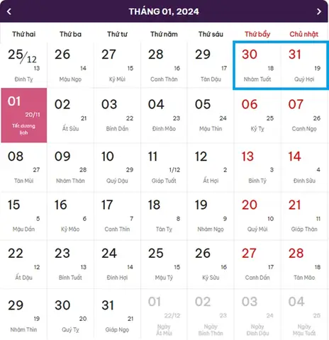 Lịch Nghỉ Tết Dương Lịch 2024 Và Chi Tiết Các Ngày Lễ Khác Trong Năm