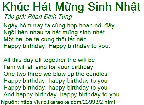Lời Bài Hát Chúc Mừng Sinh Nhật Tiếng Việt: Tuyển Tập Và Ý Nghĩa