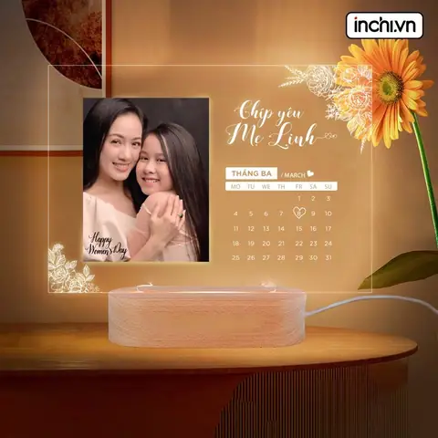 Đèn Mica In Hình Và Lời Chúc Đến Mẹ