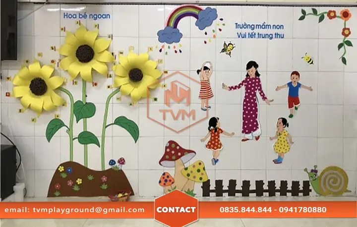 Trang Trí Tường Mầm Non