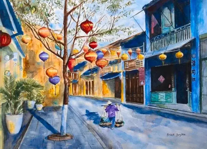 Những Mẫu Tranh Vẽ Phố Cổ Hội An Đơn Giản Đẹp Mắt Những Mẫu Tranh Vẽ Phố Cổ Hội An Đơn Giản Đẹp Mắt