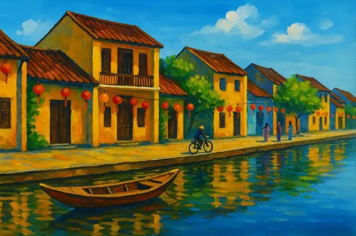 Tranh Acrylic Phố Cổ Hội An Tranh Acrylic Phố Cổ Hội An