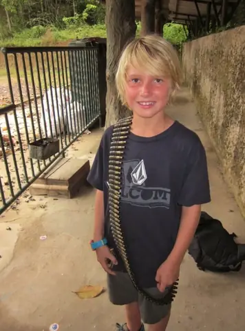 Shooting An Ak47 In Vietnam With Kids