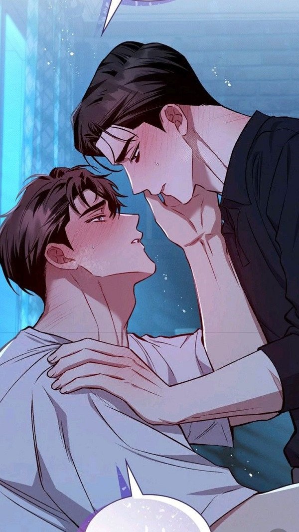 Cảnh anime hai chàng trai trao nhau nụ hôn