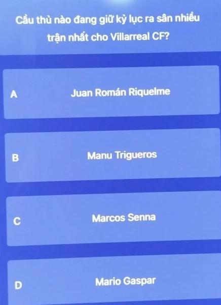 Ai là cầu thủ ra sân nhiều nhất cho Villarreal CF?