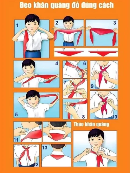 Cách quàng khăn đỏ phong cách Hàn Quốc trẻ trung