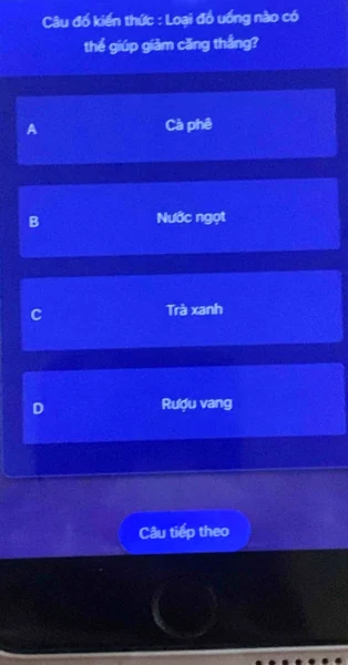 Câu đố kiến thức: Đồ uống giảm căng thẳng? Câu đố kiến thức: Đồ uống giảm căng thẳng?