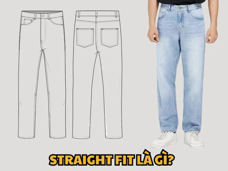Quần jeans straight fit nam nữ